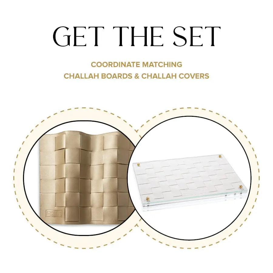 Woven Challah Board & Cover Set - Waterdale Collection