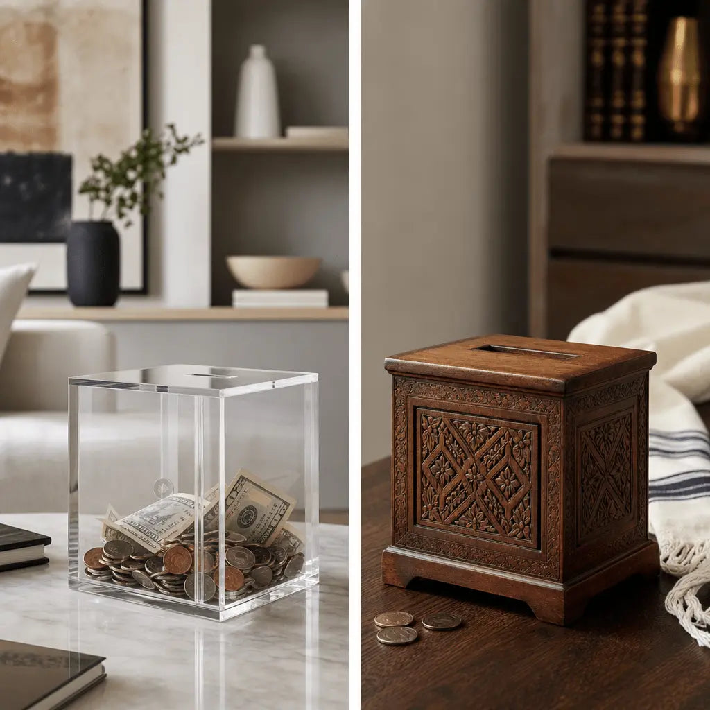 Modern Lucite Tzedakah Boxes vs Traditional Designs: Which Fits Your Values - Waterdale Collection