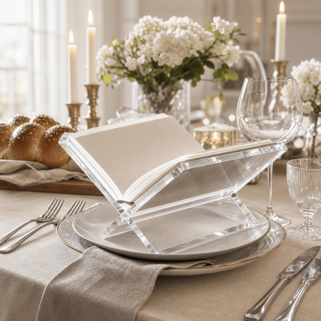 Best Modern Lucite Benchers for Elevated Shabbat Dining and Jewish Observance - Waterdale Collection