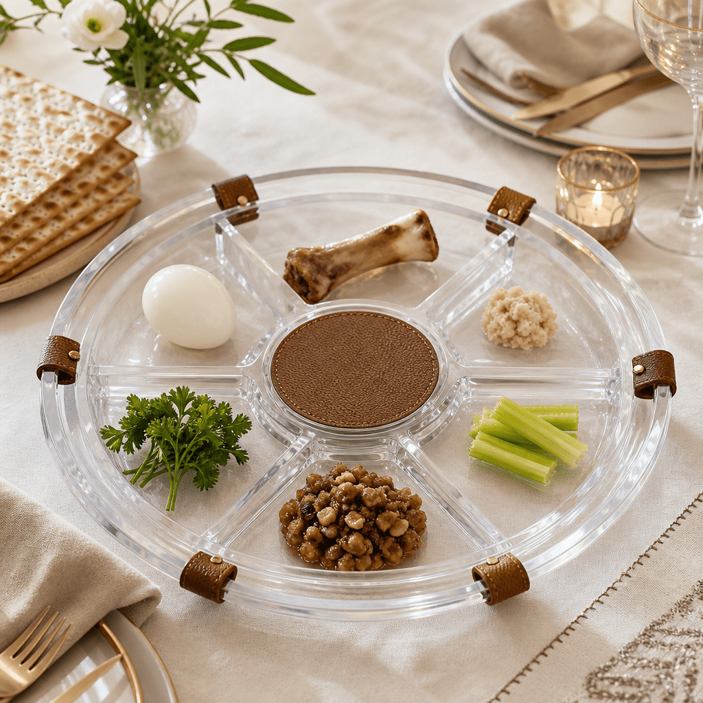 Best Passover Seder Plates 2024: Modern Lucite and Leather Designs - Waterdale Collection