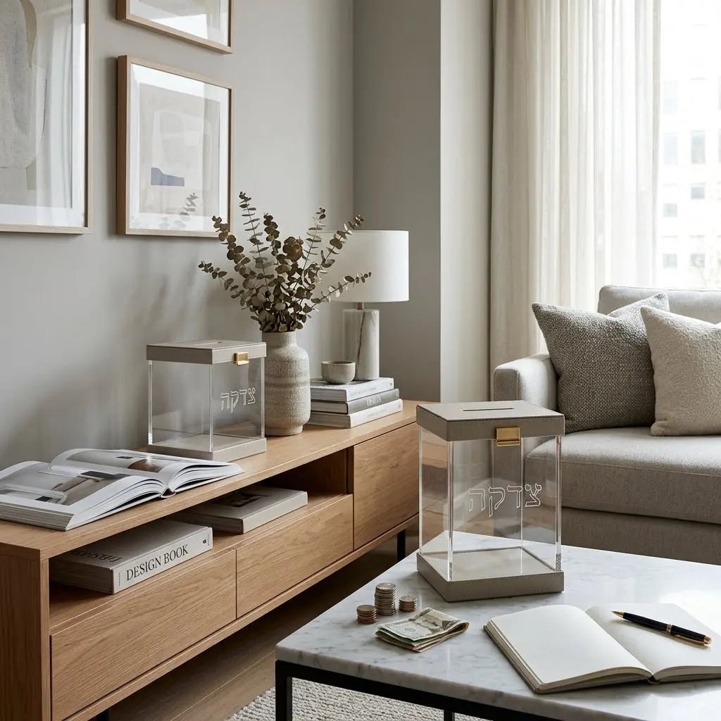 Choosing a Luxury Modern Tzedakah Box for Your Living Room - Waterdale Collection