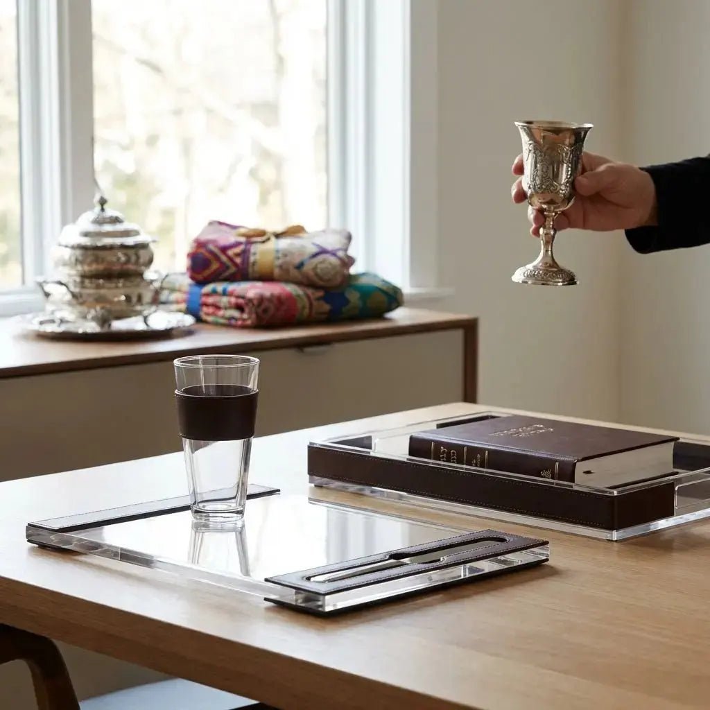 Elegant Modern Yom Tov Gifts: Our Curated Lucite and Leather Collection - Waterdale Collection