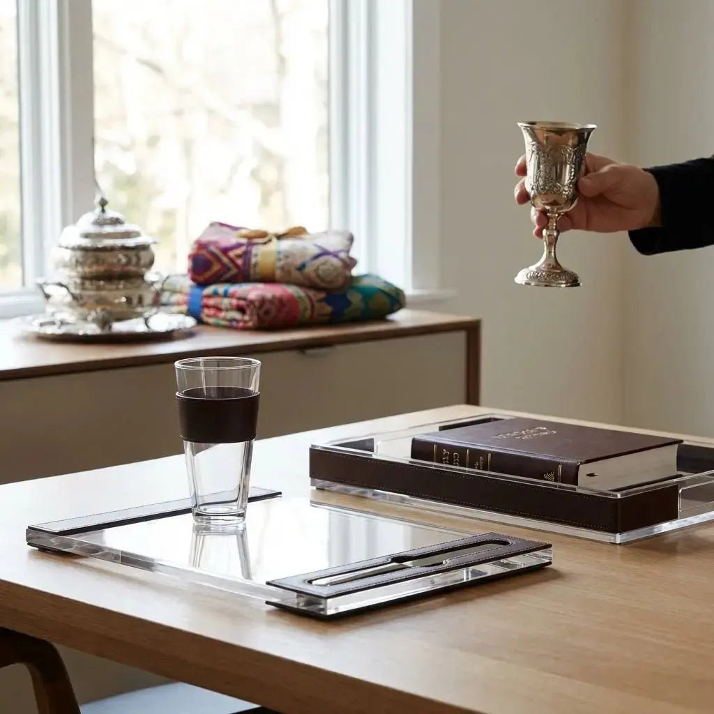 Elegant Modern Yom Tov Gifts: Our Curated Lucite and Leather Collection - Waterdale Collection
