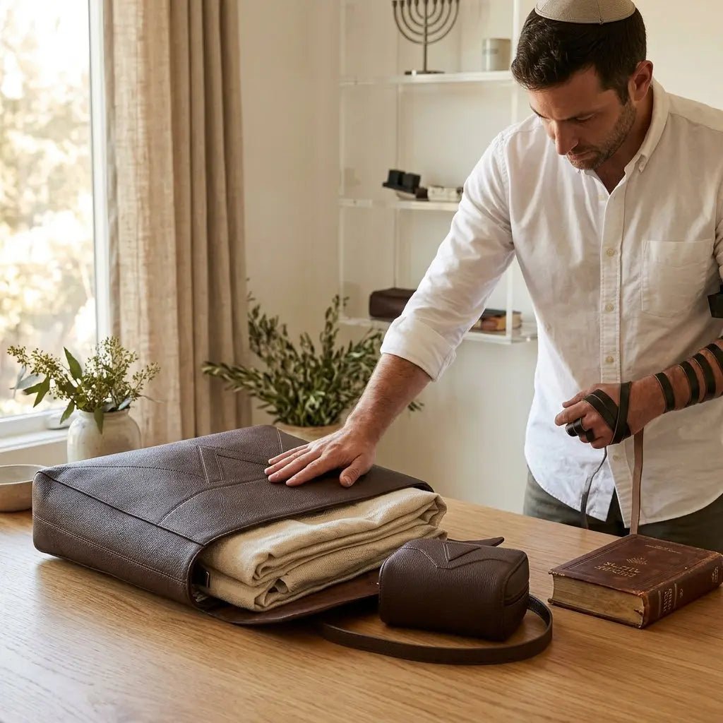 Enhance Your Daily Prayer with Sophisticated Leather Jewish Accessories - Waterdale Collection