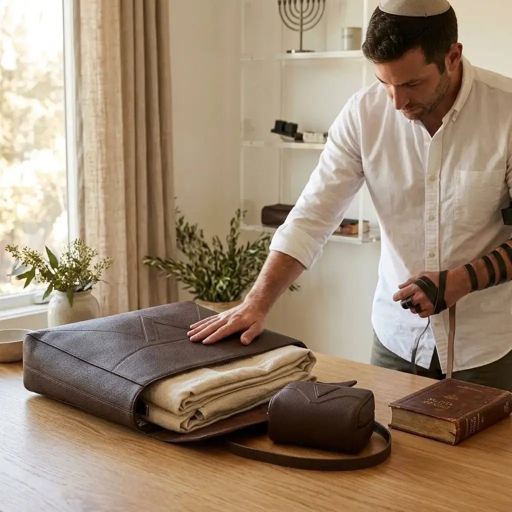 Enhance Your Daily Prayer with Sophisticated Leather Jewish Accessories - Waterdale Collection