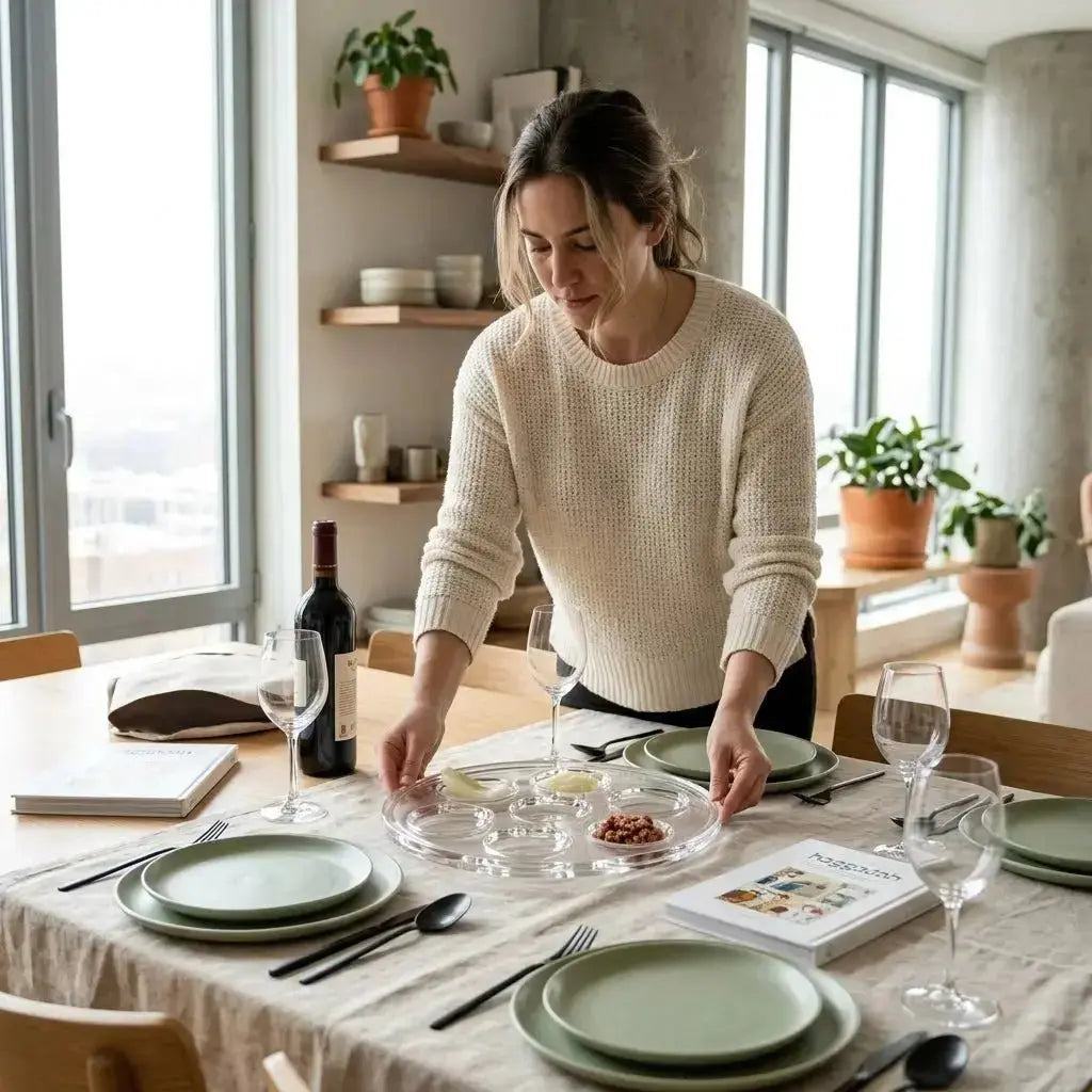 How to Style a Contemporary Seder Table with Lucite Accessories - Waterdale Collection