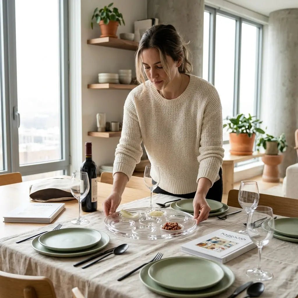 How to Style a Contemporary Seder Table with Lucite Accessories - Waterdale Collection