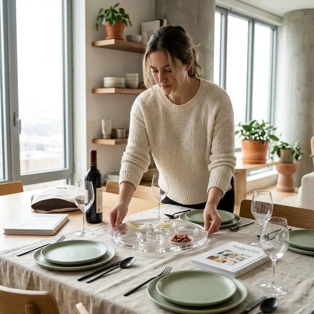 How to Style a Contemporary Seder Table with Lucite Accessories - Waterdale Collection