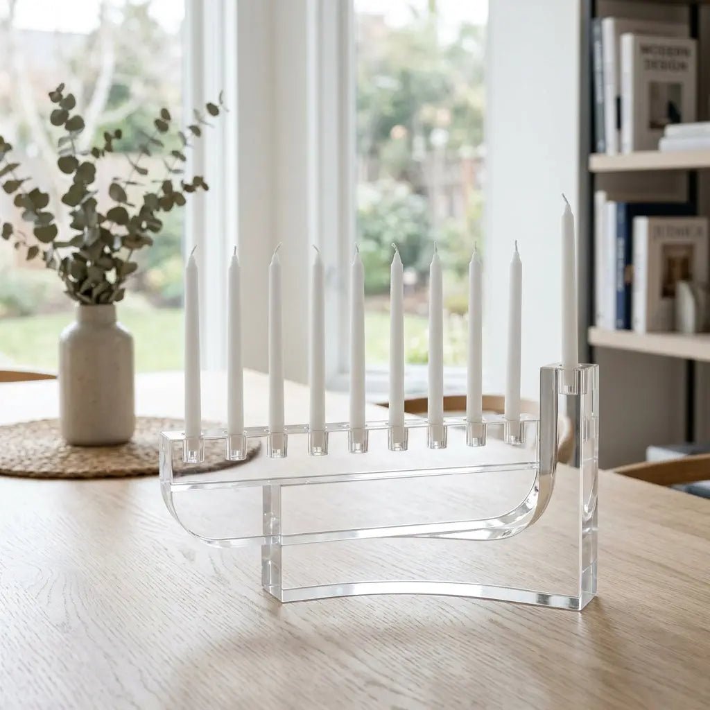 Minimalist Lucite Chanukiah: The Ultimate Guide to Modern Menorahs for Contemporary Homes - Waterdale Collection