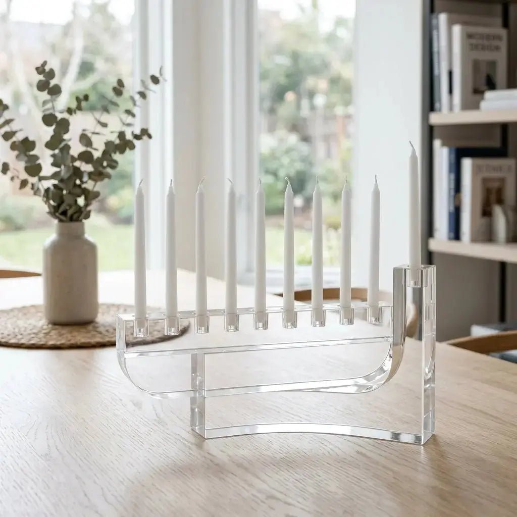 Minimalist Lucite Chanukiah: The Ultimate Guide to Modern Menorahs for Contemporary Homes - Waterdale Collection