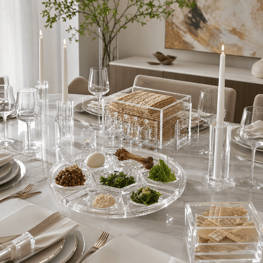 Modern Seder Table Styling: Creating Elegant Celebrations with Lucite Accessories - Waterdale Collection