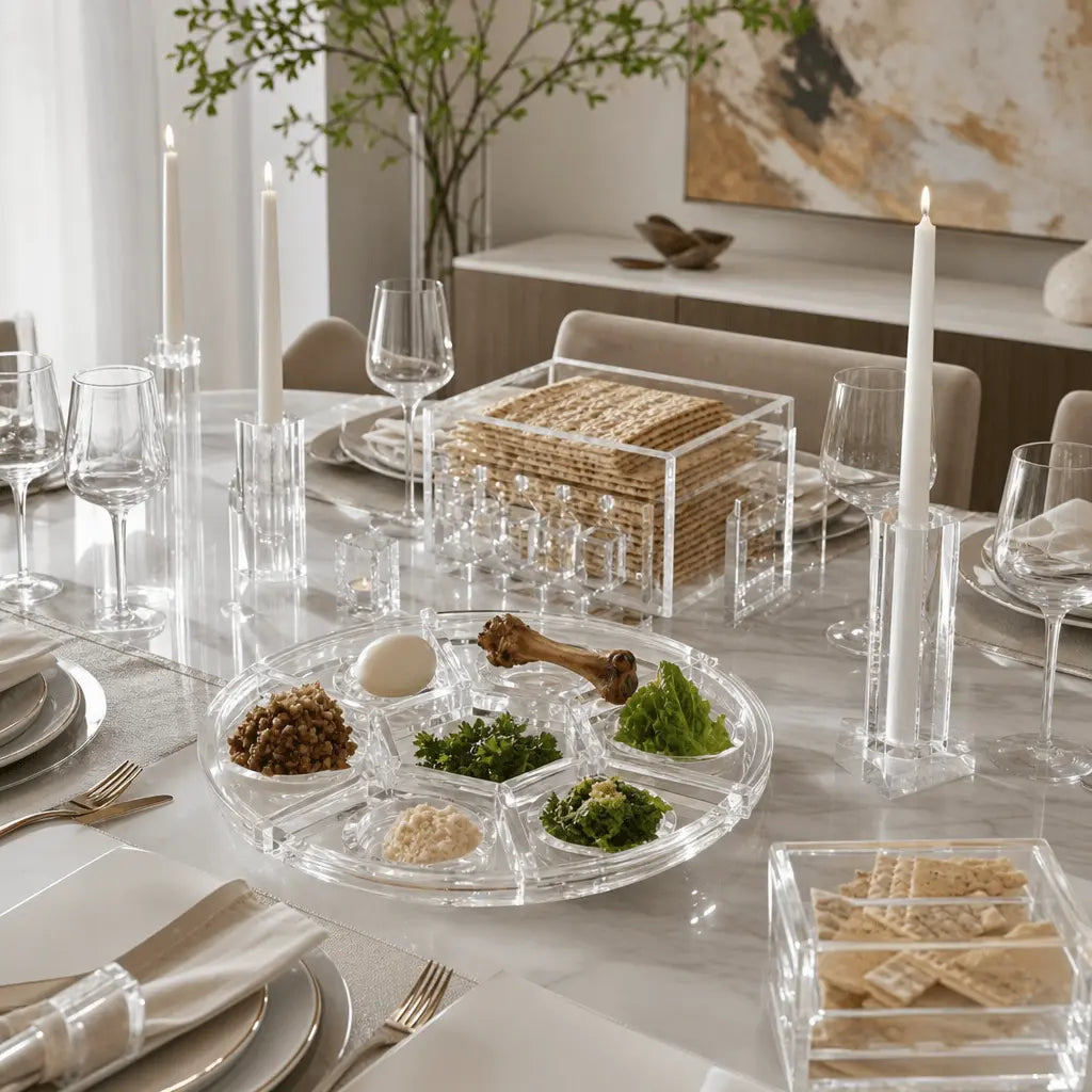 Modern Seder Table Styling: Creating Elegant Celebrations with Lucite Accessories - Waterdale Collection