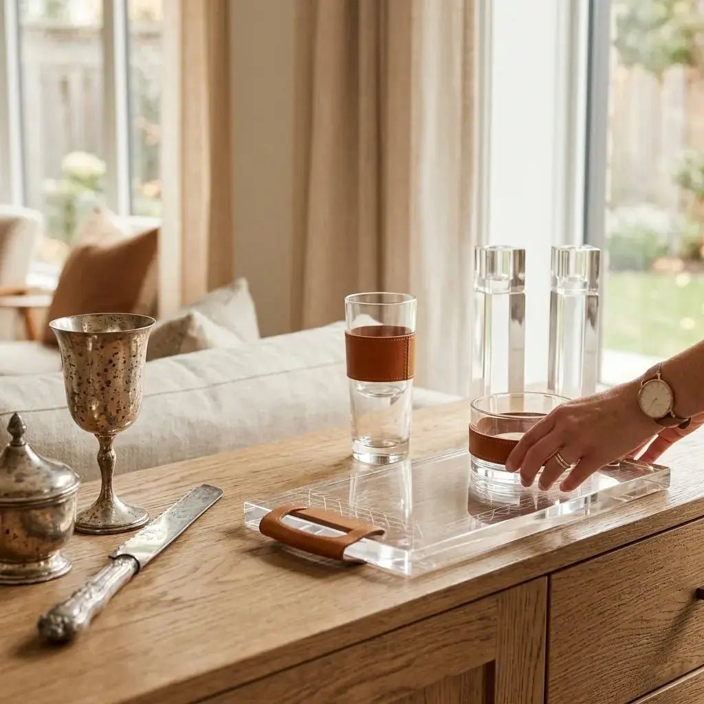 Top Lucite and Leather Judaica Alternatives to Traditional Silver - Waterdale Collection