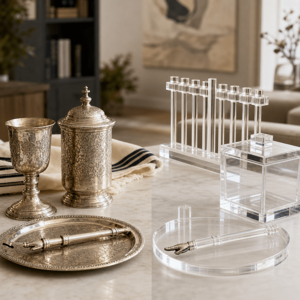 Traditional Silver vs. Modern Lucite for Jewish Ritual Items: Which Serves You Best - Waterdale Collection