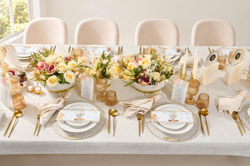 Classic Pomegranate Rosh Hashana Tablescape - Waterdale Collection