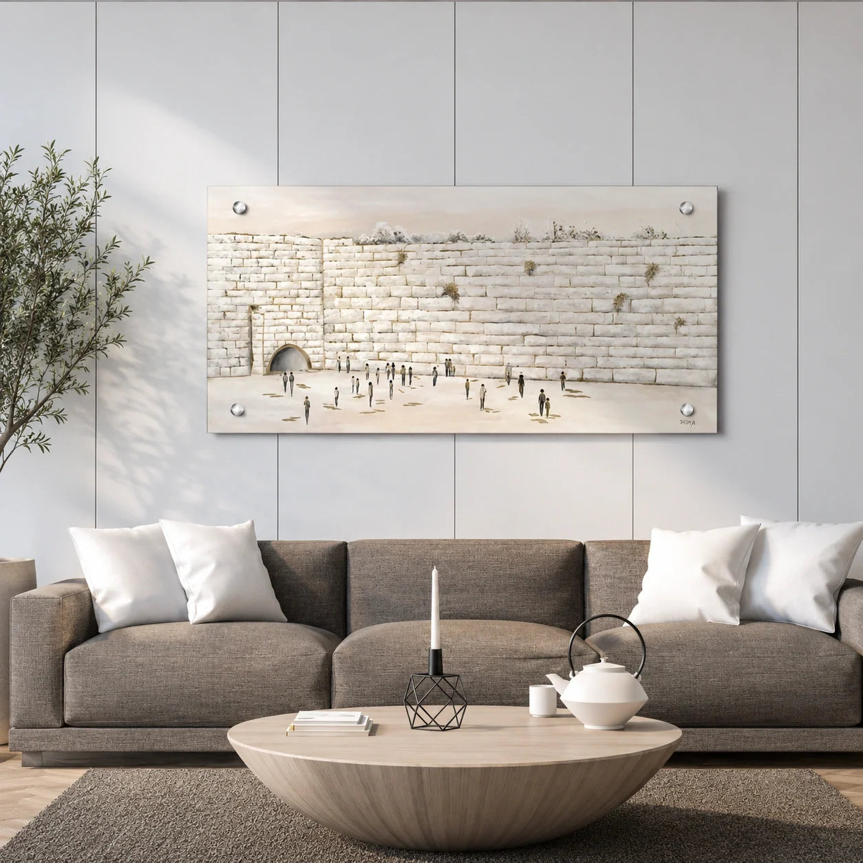 White Judaica Paintings | Clean, Timeless Jewish Wall Art