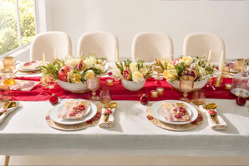 painted pomegranate rosh hashana tablescape