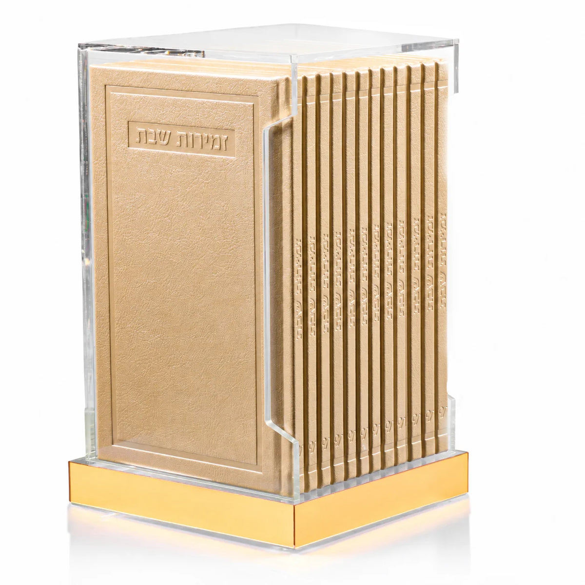 Tall Hardcover Leather & Lucite Bencher Set (Set of 12)  by  Waterdale Collection