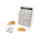 Color it Acrylic Mosaic Bencher Set from Waterdale Collection, assembled Lucite lattice holder with benchers beside gold and silver mosaic pieces