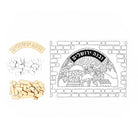 Color it Acrylic Uvnei Yerushalayim mosaic kit from Waterdale Collection, acrylic panel with gold and white mosaic bricks and a gold ובנה ירושלים arc