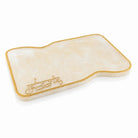 Gold Resin Curve Hadlokas Neiros Tray | Elegant Shaabbat & Yom Tov Judaica