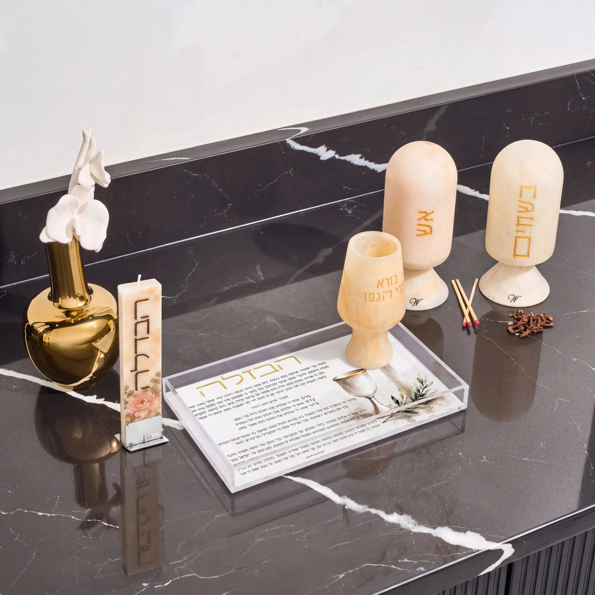 Painted Havdalah Plate  by  Waterdale Collection