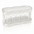 Silver Resin Curved Kiddush Cup Fountain | Elegant Tableware