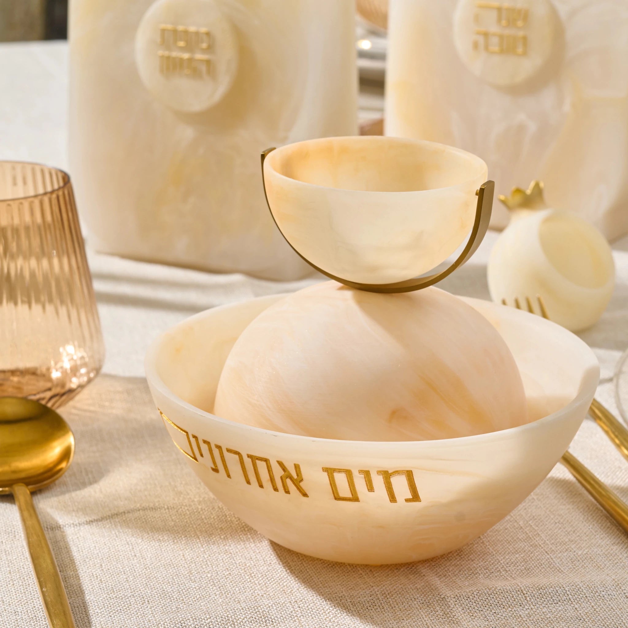Rotating Resin Mayim Achronim TableTop - Waterdale Collection