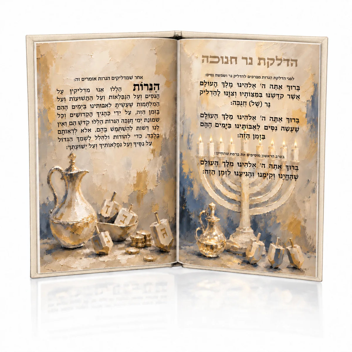 Painted Leather Chanuka Brachos and Techinos Book  by  Waterdale Collection