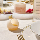 RH-HD-POM-SET-RS-GO Resin Pomegranate Honey Dish Gold Set of Four