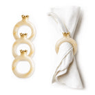 Sculptural resin pomegranate napkin rings, set of 4, from Waterdale Collection