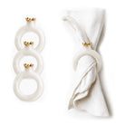 Sculptural resin pomegranate napkin rings, set of 4, from Waterdale Collection