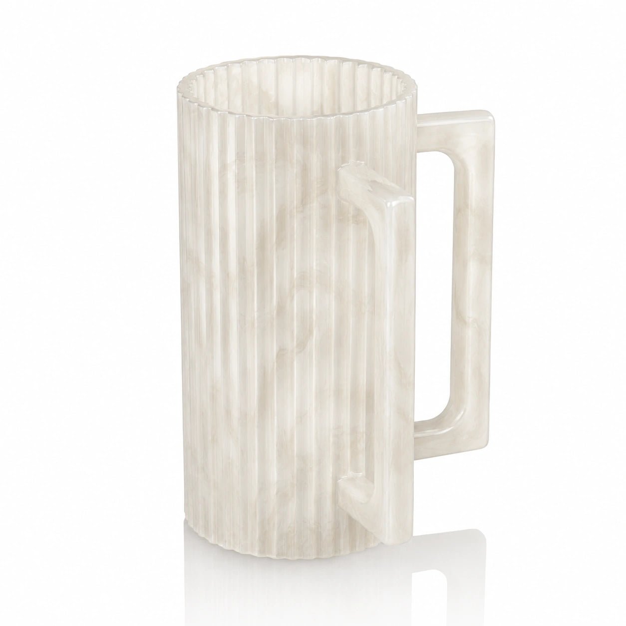 Fluted resin washing cup with two handles for Netilat Yadayim.