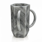 Gray swirl resin hexagonal washing cup for netilas yadayim (נטילת ידים)