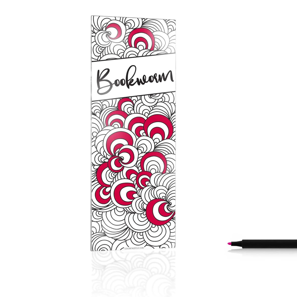 Color it Acrylic Bookworm Bookmark - Waterdale Collection Lucite Card