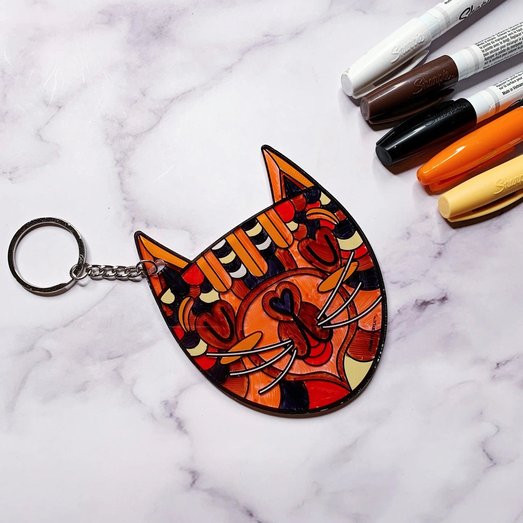 Color it Acrylic Kitten Keychain - Waterdale Collection