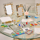 Color It Acrylic Judaica Collection featuring Tefillas Haderech Keychain, Mosaic Shabbos Napkin Holder, Bird Nishmas Card, and Mosaic Hafrashas Challah Tabletop, creative DIY acrylic art kits for kids and adults, interactive Jewish craft projects for Shabbos, holidays, and meaningful gifts