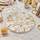 Waterdale Collection Floral Bird Seder Plate and Matzah Box Set in cream with gold leaf details on white textured surface.