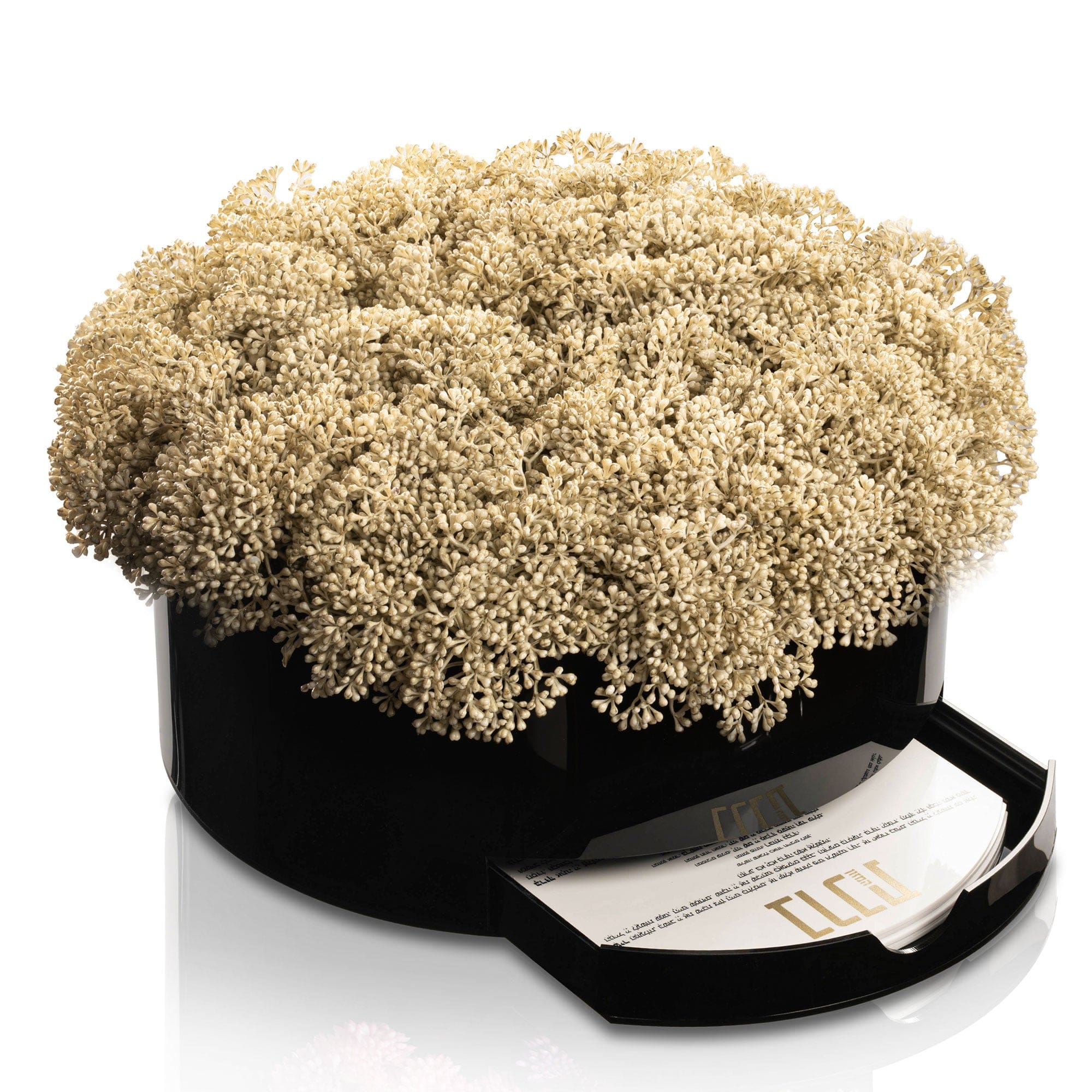 Greenery Round Vase Bencher Set (Black) - Waterdale Collection