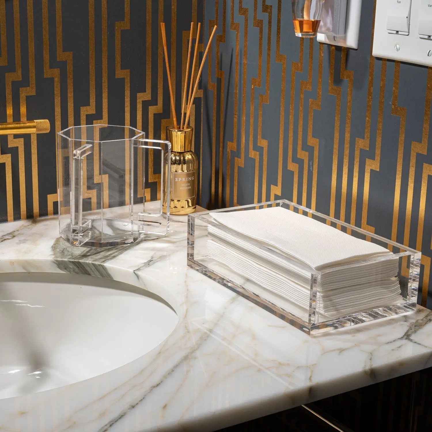 Hexagon Washing Cup (Gold) - Waterdale Collection