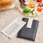 Leather Simanim Pouch & Card Set (White & Black) - Waterdale Collection