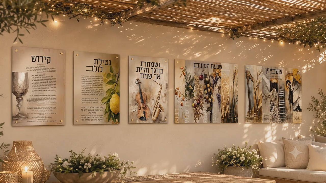 Painted by Batya sukkah decorations set video
