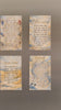Painted leather magnets on fridge, close up of leather texture
