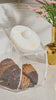 Acrylic and resin cookie jar product video, opening and closing, filling up with cookies.