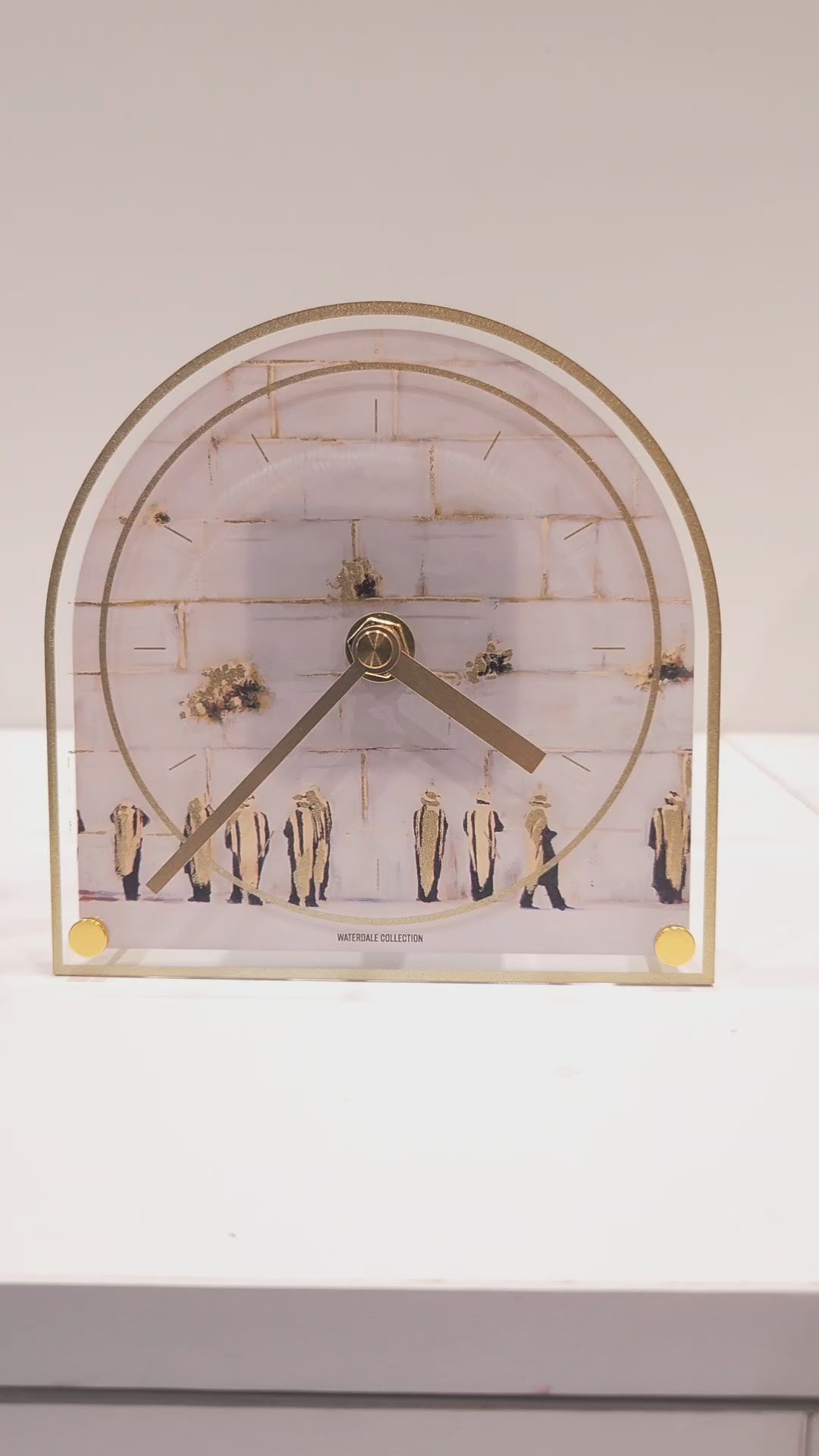 Painted by Judy Kosel Basic Desk Clock | Modern Jerusalem Art Gift