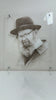 Gedolim Wall art sketch, either with a white mask or without a white mask showing the depth of the image. Printed on clear acrylic for added depth.