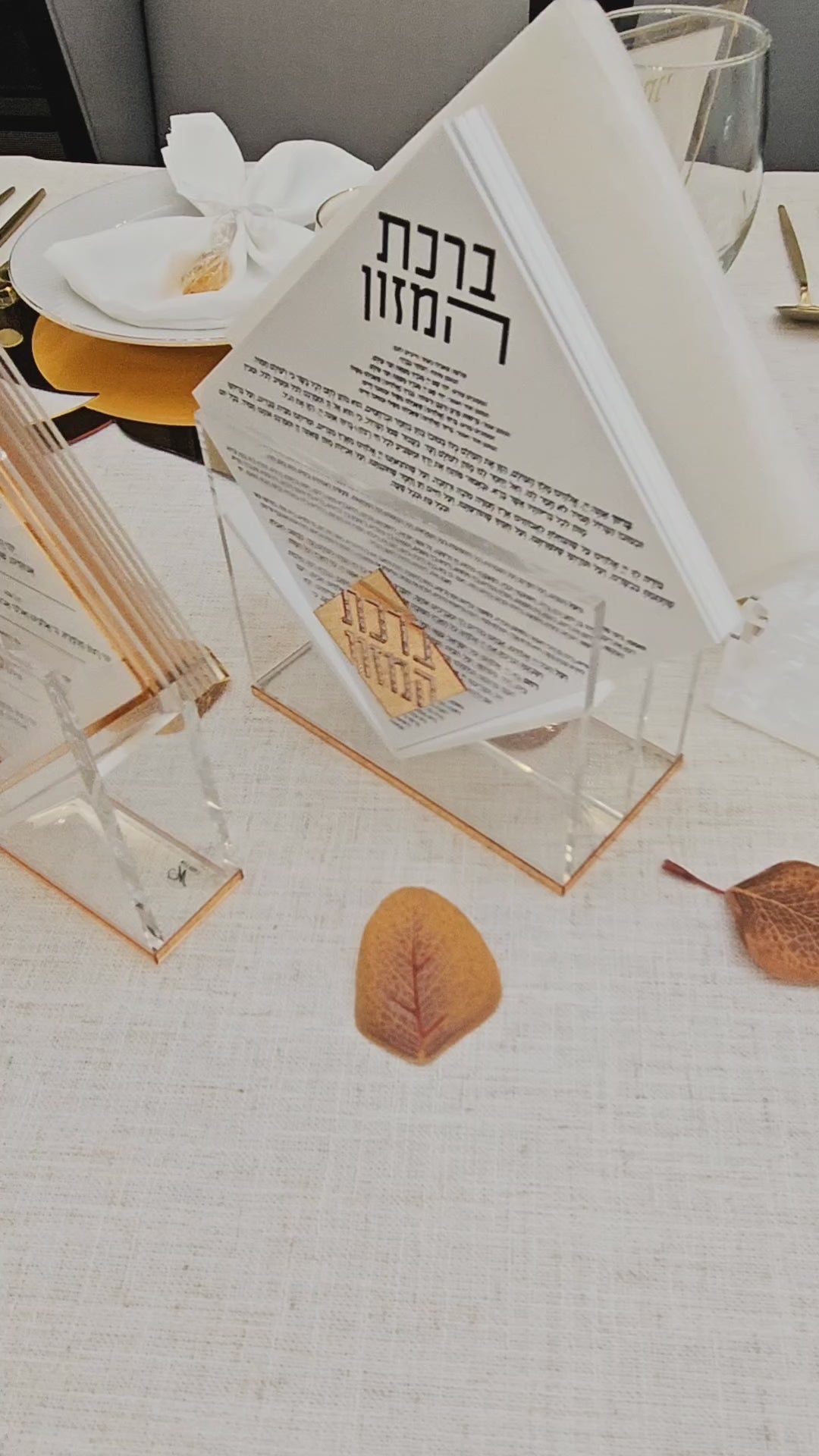 Diamond Simanim Tabletop and Card Set on a Table setting