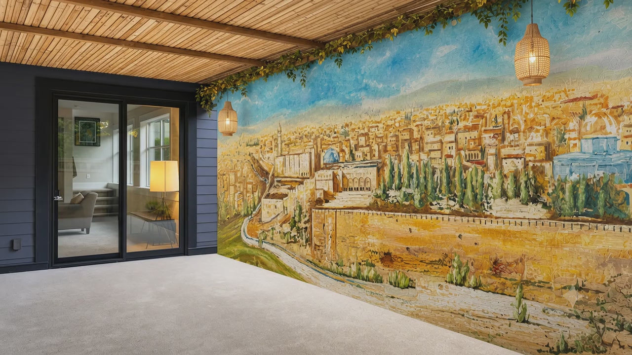 Jerusalem in Color vinyl sukkah decoration video