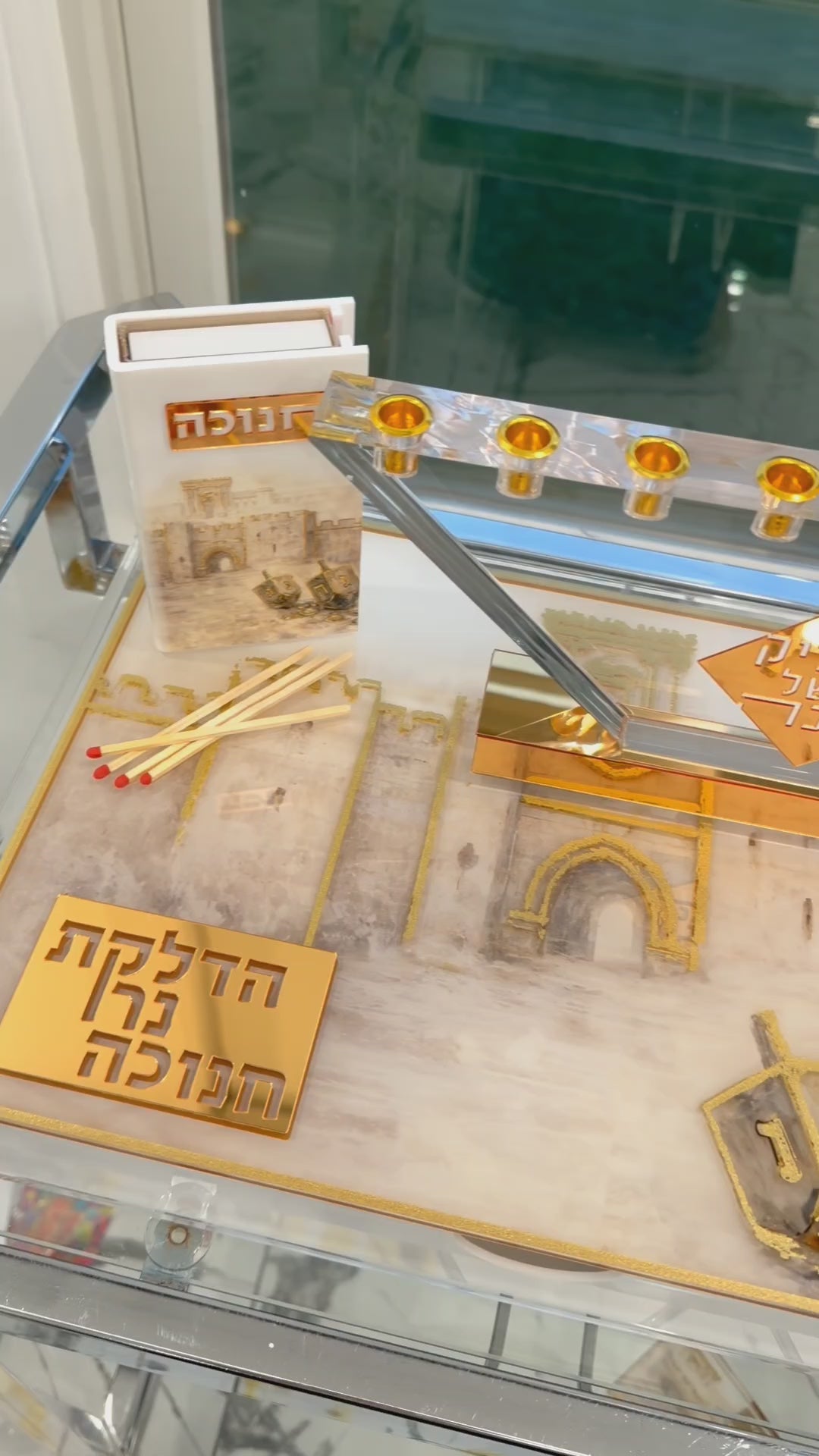 Jerusalem dreidle painted chanuka collection video of all the items.