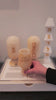 Resin match holder, besamim holder set in use. Resin havdalah cup  with marble finish and Hebrew inscriptions – Waterdale Collection